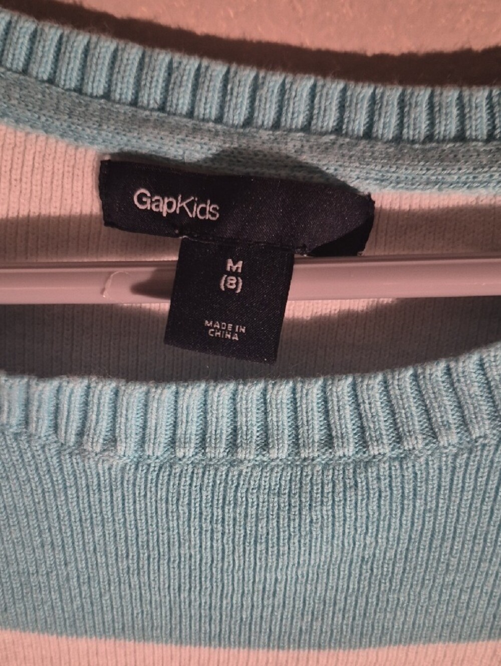 GAP White and Light Blue Striped Kids Sweater - Picture 3 of 8